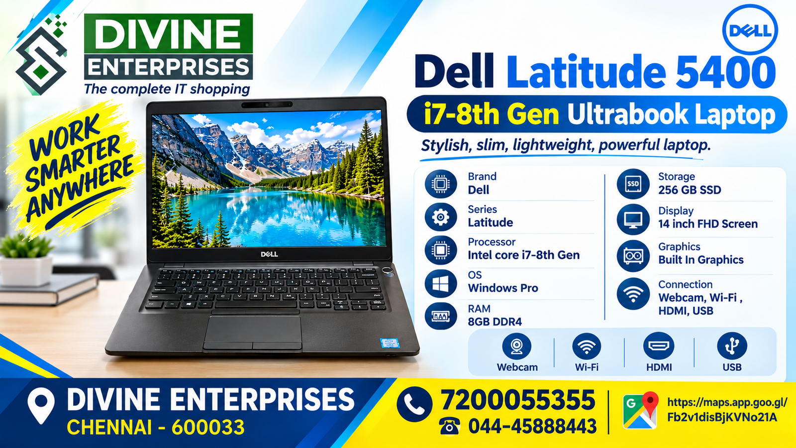 Dell Latitude 5400 i7-8th Gen Ultrabook Laptop